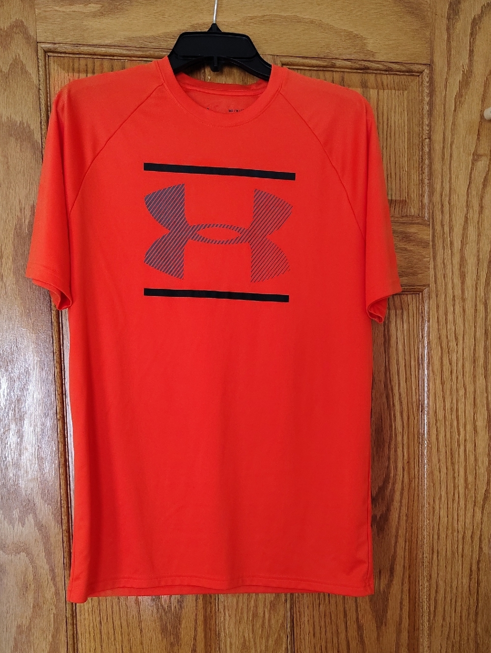 Under Armour Men's Short Sleeve Tee in Bright Orange with Black Logo